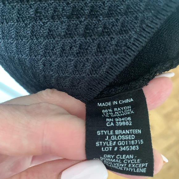 Theory Black Gloss Knit Dress - Picture 4 of 5